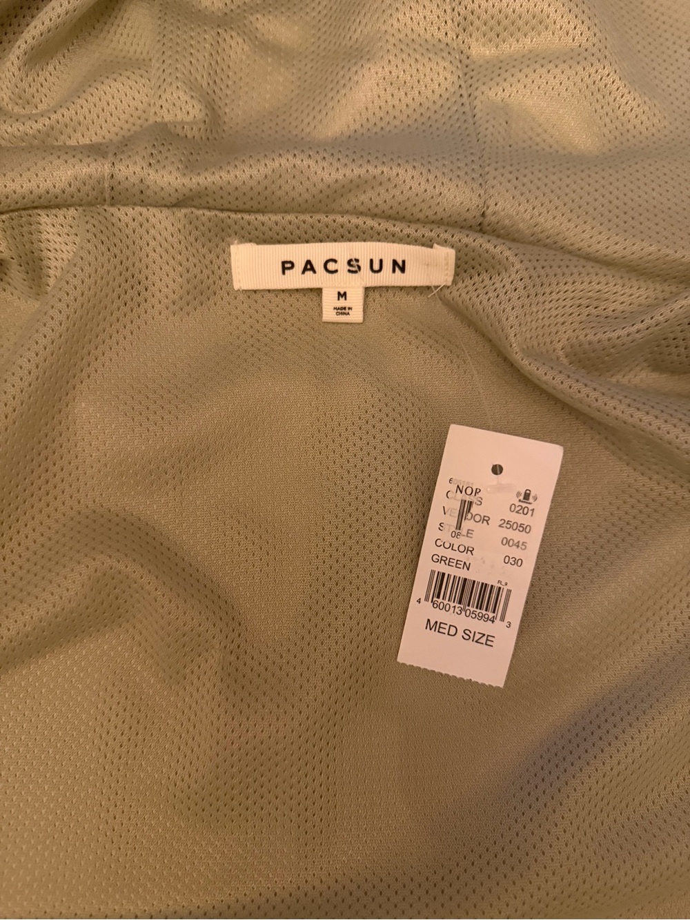 NWT PacSun Two-Tone Sage Green Windbreaker Jacket- Medium - Picture 6 of 9